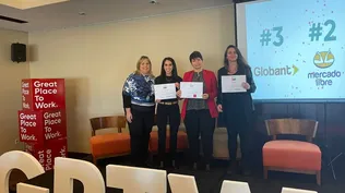 Representantes de McDonald´s, Mercado Libre y Globant junto a Fedra Feola