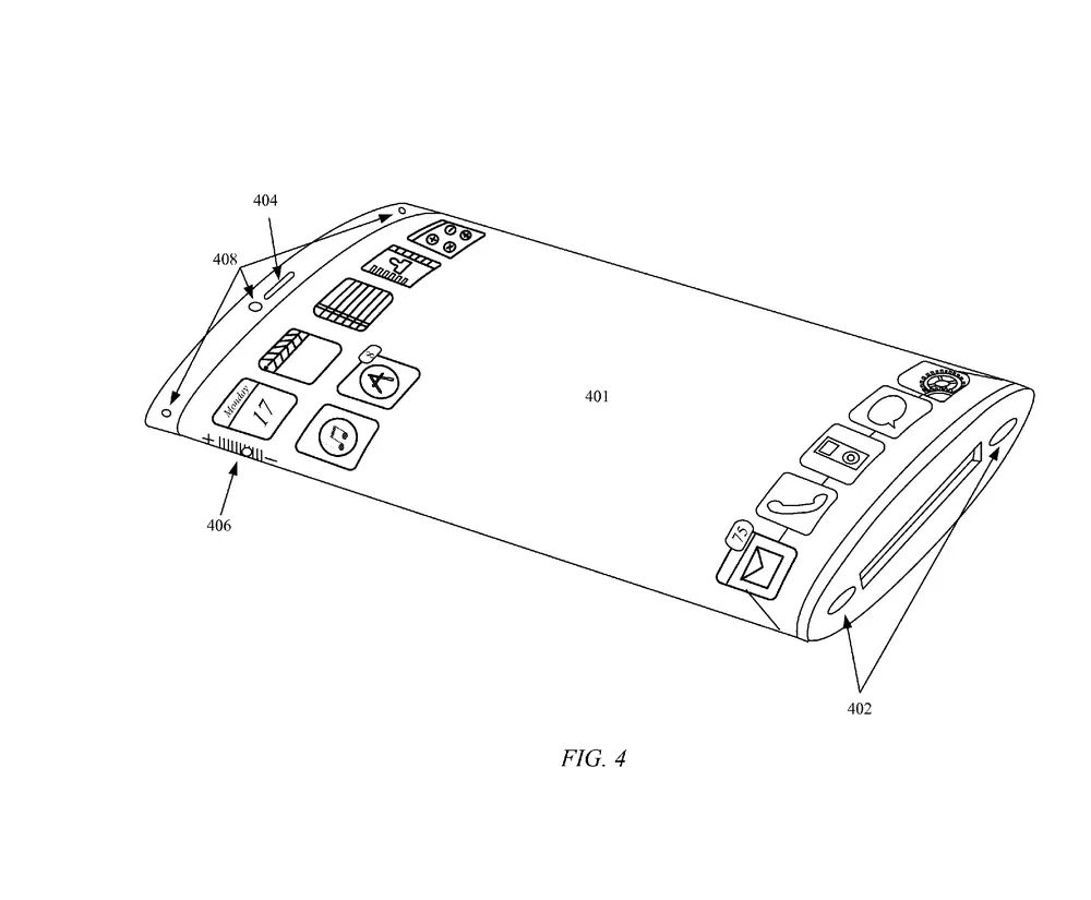 La patente de Apple para el iPhone consiste en una pantalla envolvente para el dispositivo, que expande el display y elimina todos los botones físicos