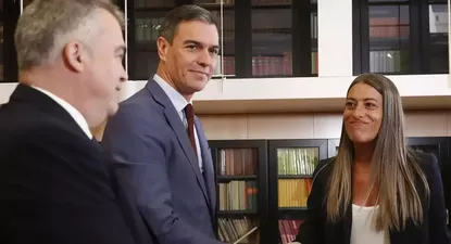 El secretario general del PSOE y presidente del Gobierno en funciones, Pedro Sánchez, se reúne con la portavoz de Junts per Catalunya (JxCat) en el Congreso, Míriam Nogueras