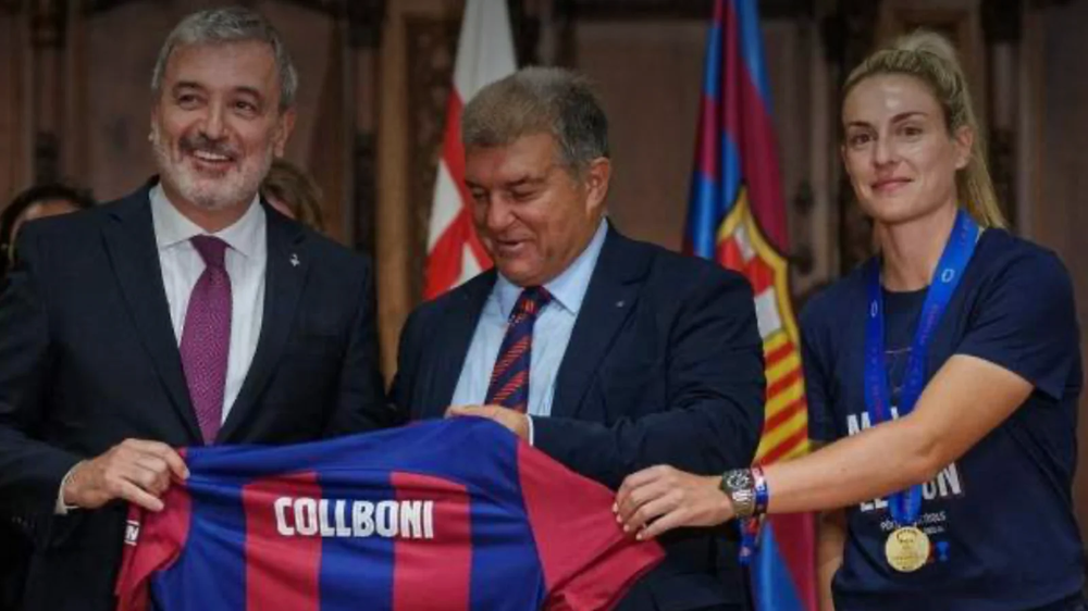 Collboni, Laporta y Putellas.