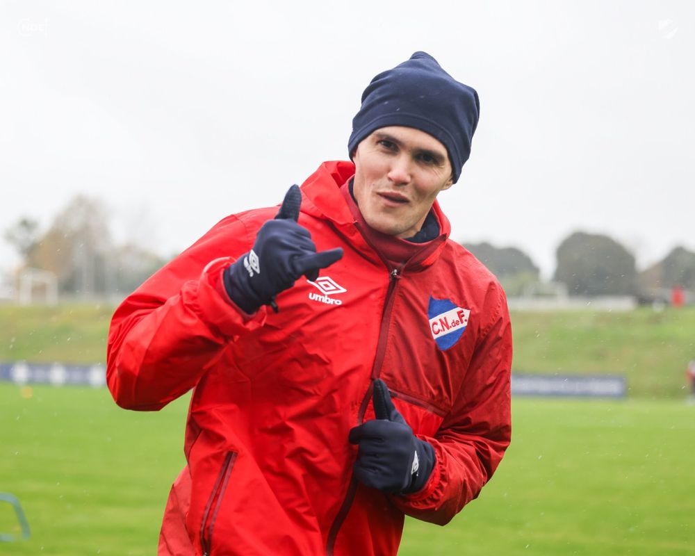 Ruben Bentancourt en la práctica de Nacional de este lunes