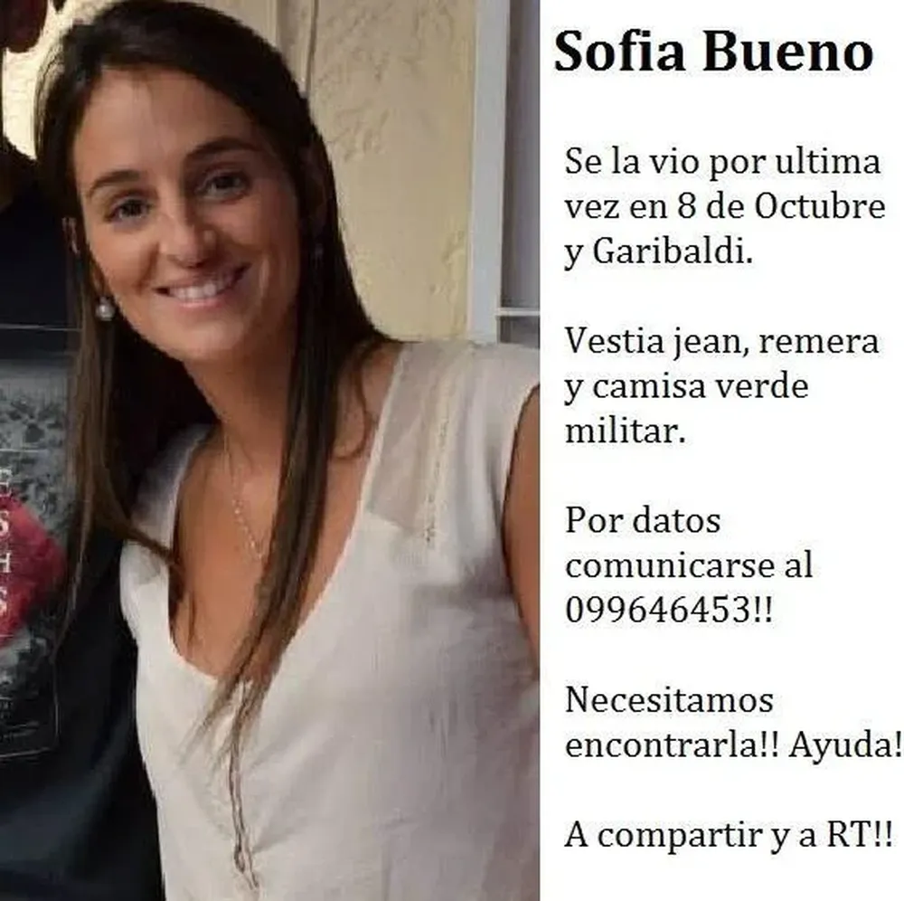 El afiche que se comparte en redes para encontrar a Sofía Bueno
