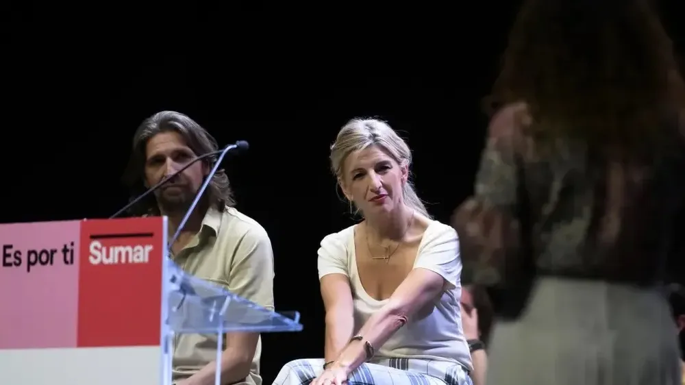 Yolanda Díaz lideró un acto en Sevilla.