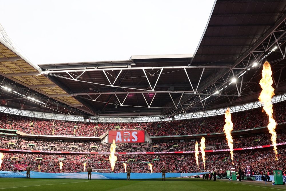 El Wembley Stadium en la final de la Copa de la Liga de la FA entre Arsenal y Manchester United
