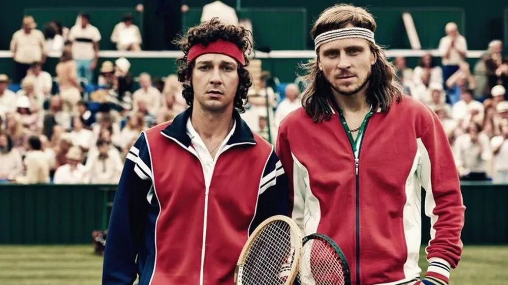 Shia LaBeouf y Sverrir Gudnasos en Borg/McEnroe