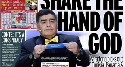 en europa le agradecen la mano de dios a maradona