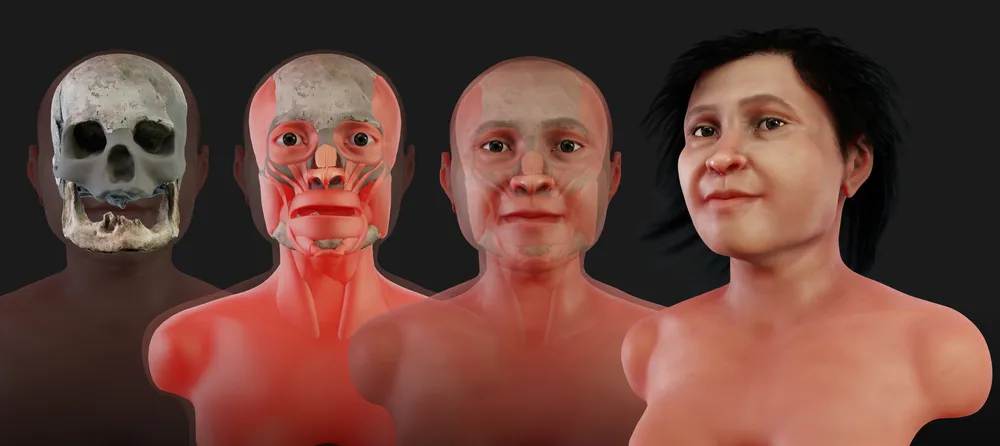 La reconstrucción del rostro de Eva fue encargada por el Instituto Nacional de Antropología e Historia de México, INAH, al diseñador brasileño Cícero Moraes, célebre por recrear virtualmente los rostros de personajes históricos.