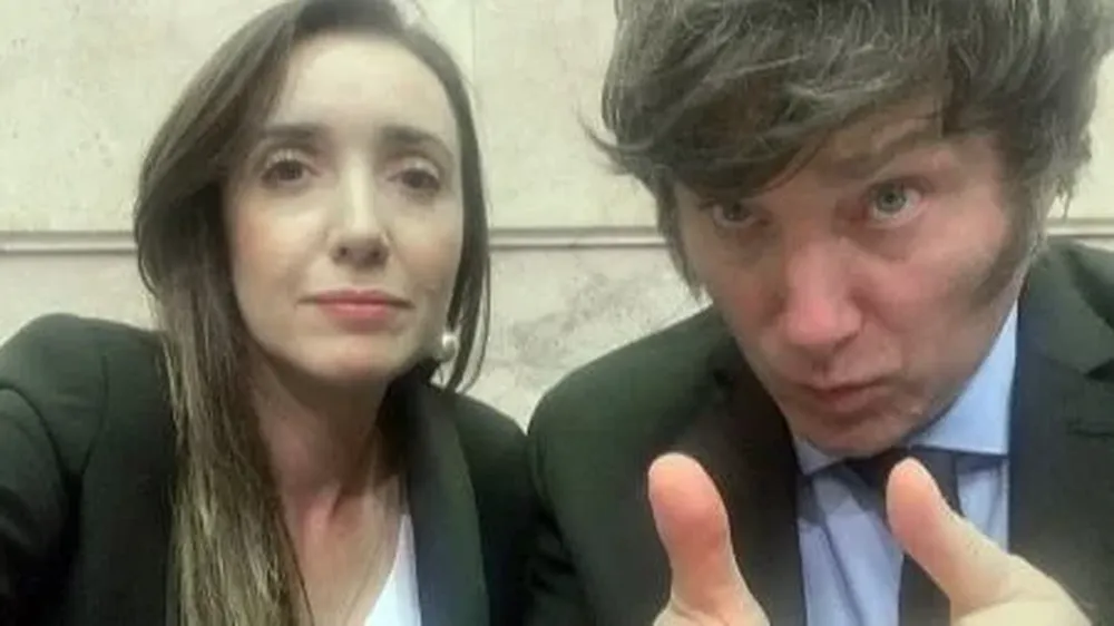 Victoria Villaruel y Javier MIlei en la Cámara de Diputados