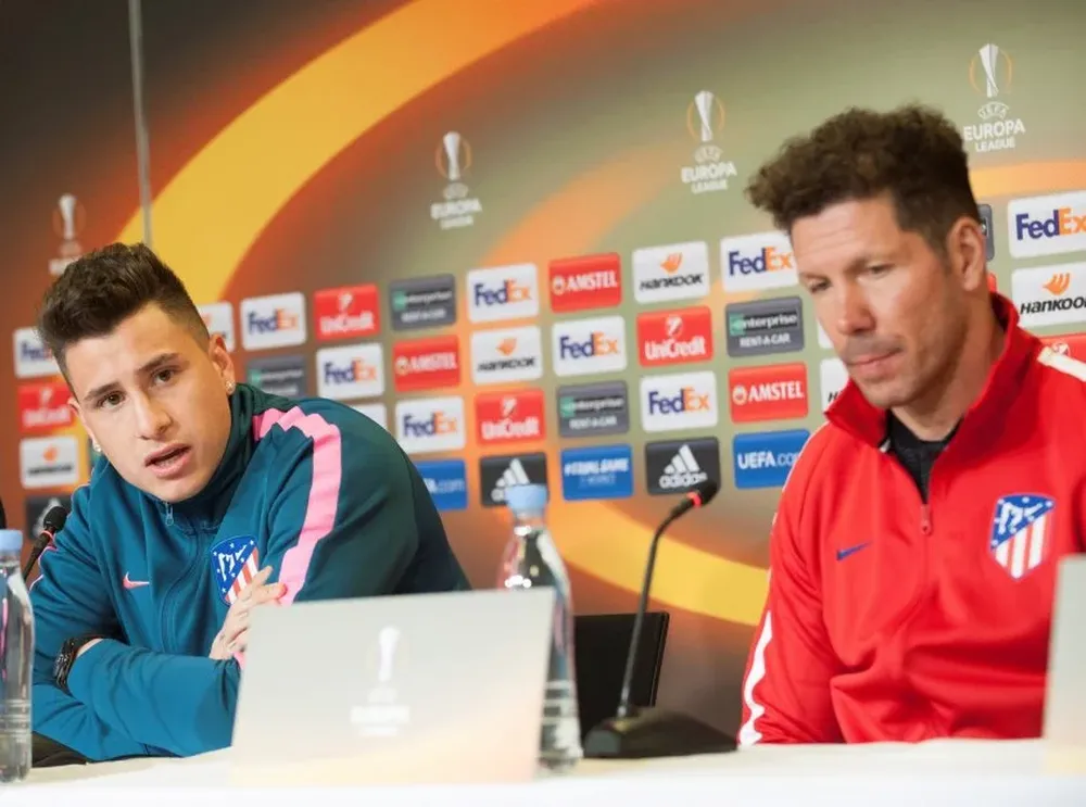 Giménez y Simeone en la conferencia previa al partido con Copenague
