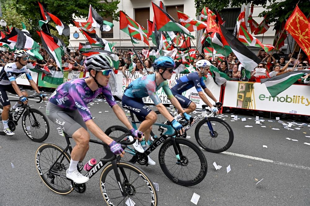 Protestas propalestinas en Bilbao durante la Vuelta de España