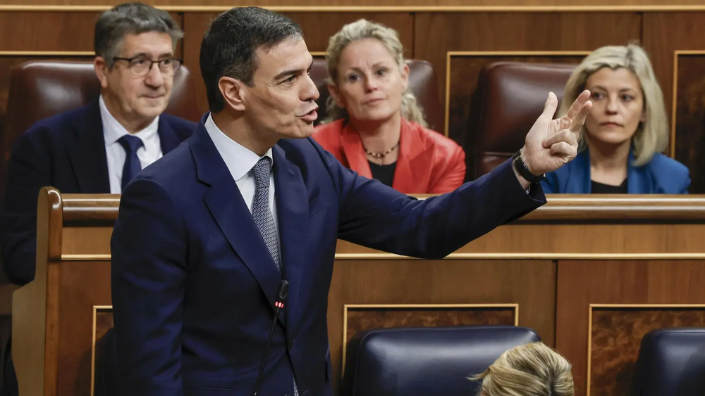 Pedro Sánchez en la sesión del Congreso. EFE