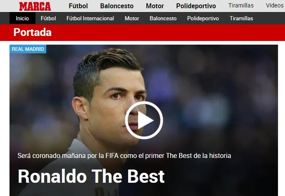 Marca ya da por hecho que Cristiano ganará