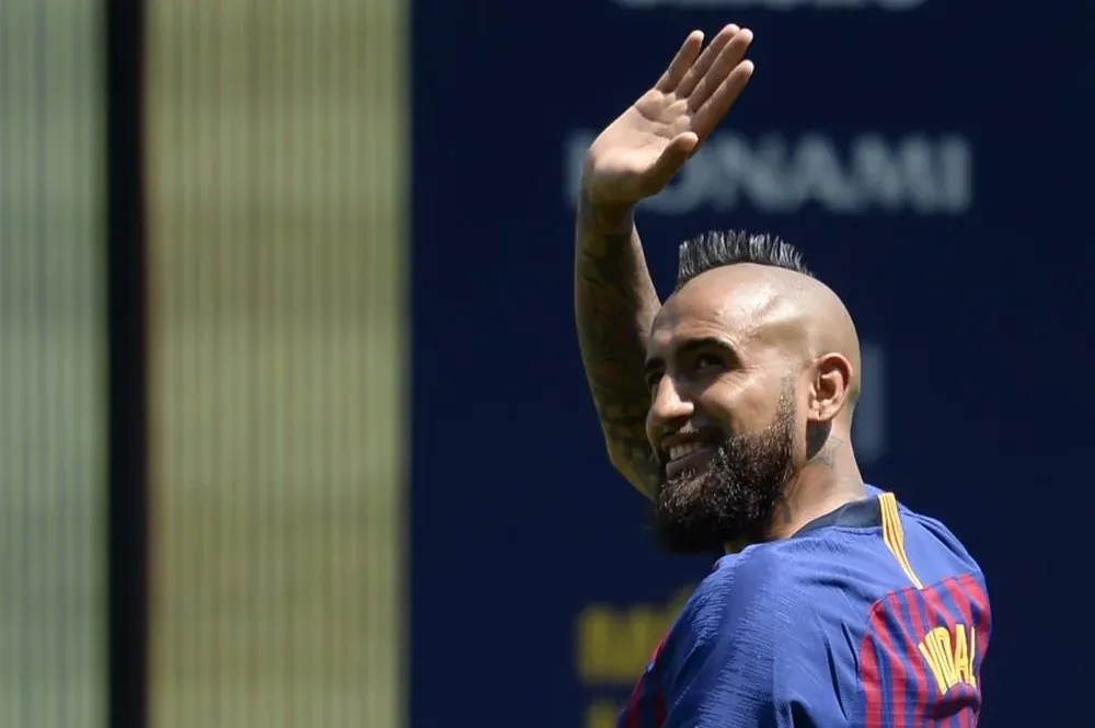 Vidal en el Camp Nou