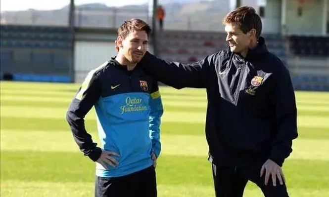 Lionel Messi junto a Tito Vilanova