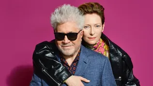 Pedro Almodóvar con Tilda Swinton