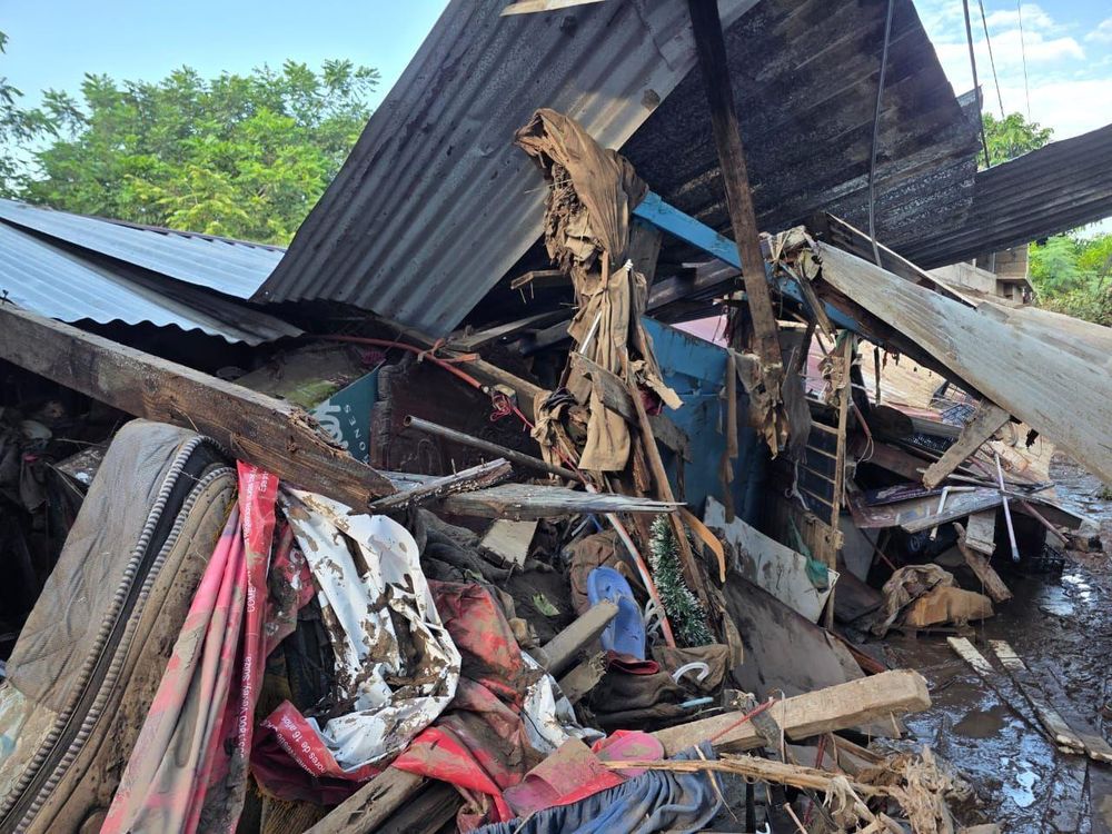 La casa de Don Layo y Doña Elo quedó destruida tras la inundación.