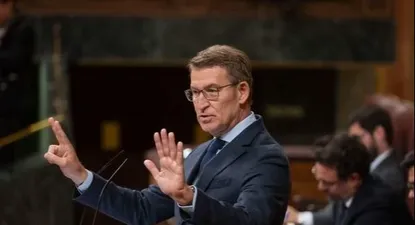 El líder del PP, Alberto Núñez Feijóo, en el Congreso