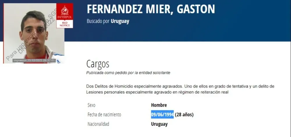 Gastón Fernández Mier, requerido por Interpol