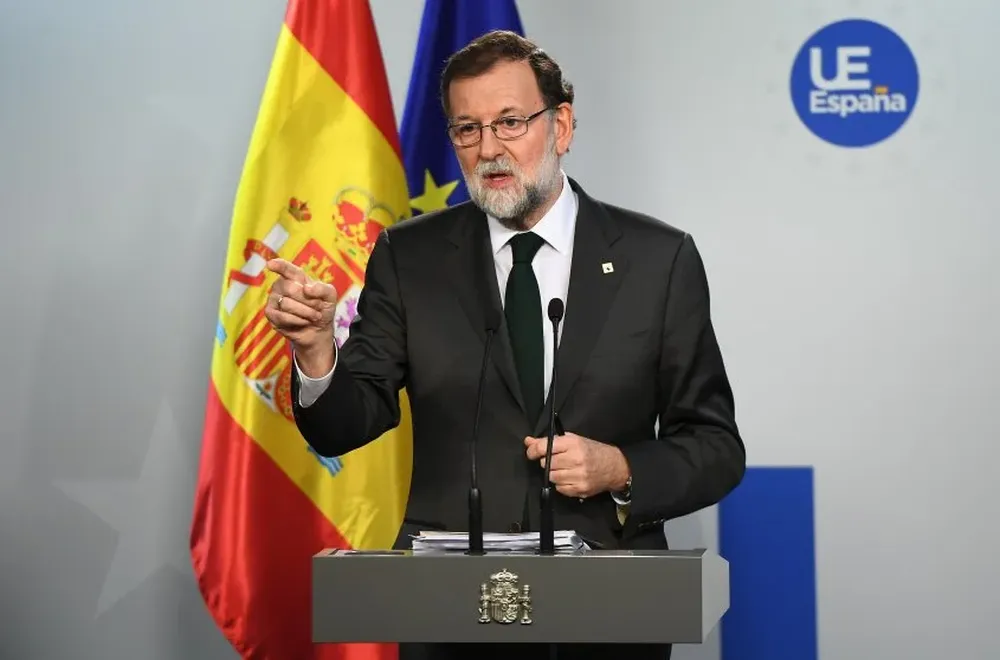 Rajoy habla en la conferencia de prensa de la reunión de líderes europeos.