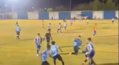 Imágenes de la batalla campal entre las selecciones sub-17 de Cerro Largo y Rivera
