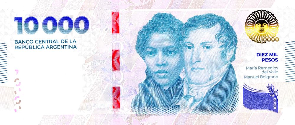 Billete de $10.000 de frente.