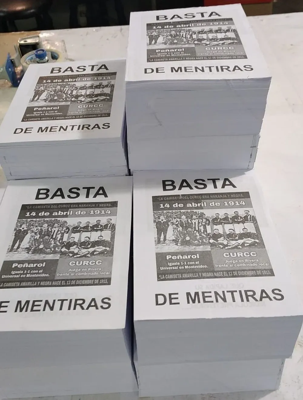 Folletos lanzados por socios de Nacional