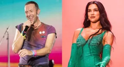Chris Martin, de Coldplay, y Dua Lipa.&nbsp;