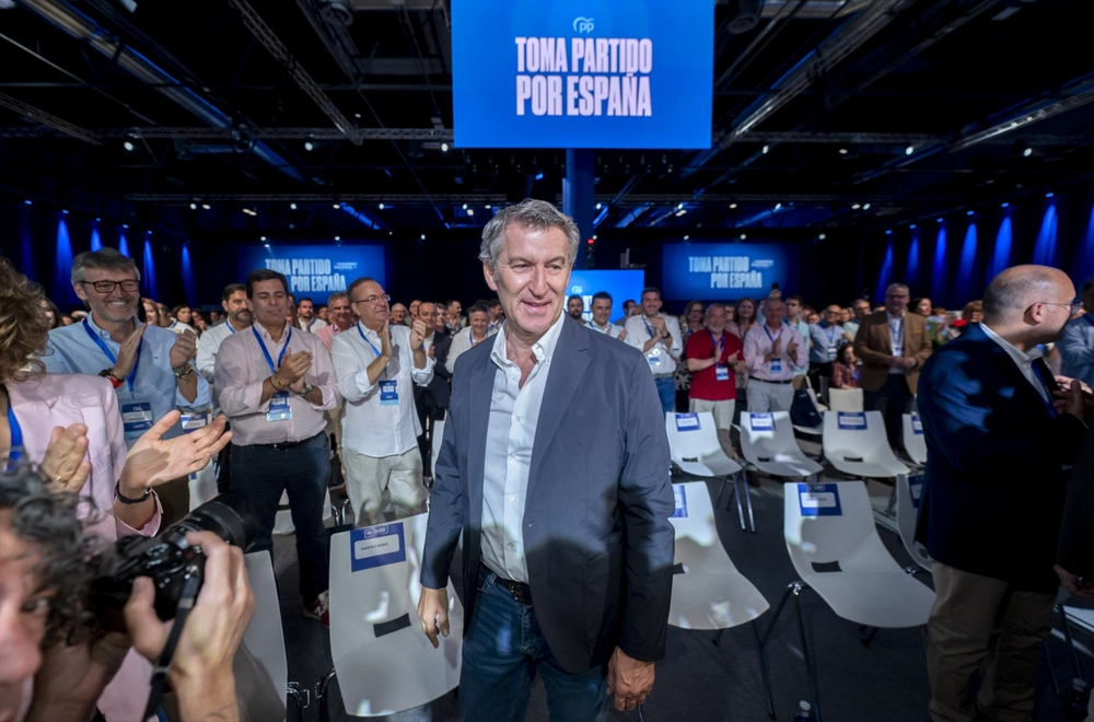 Alberto Núñez Feijóo, en el Congreso del Partido Popular.