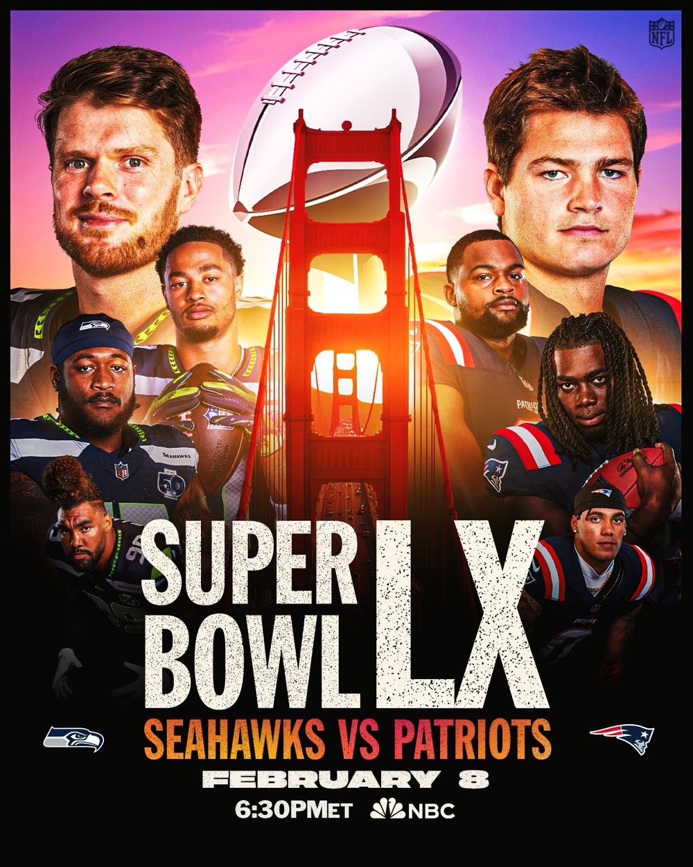 El afiche del Super Bowl LX