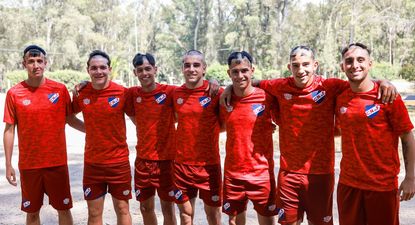 Benjamín Sánchez, Pável Nuñez, Agustín Dos Santos, Juan Echeverría, Tiago Rijo, Nahuel López y Bruno Arady: juveniles de Nacional en la pretemporada 2025