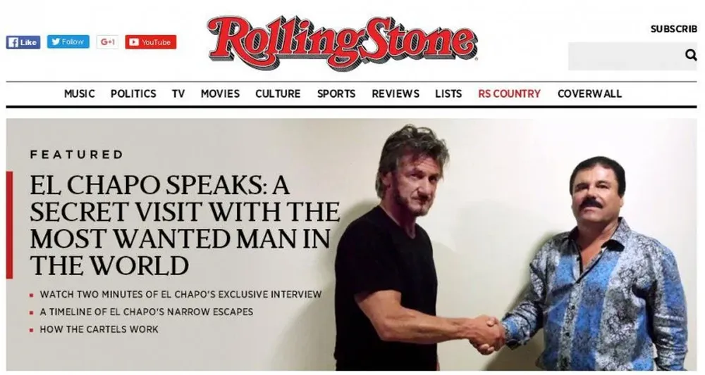 El Chapo Guzmán junto a Sean Penn
