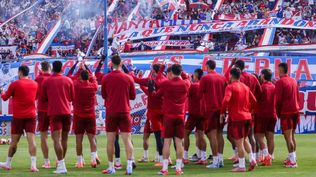 Los jugadores de Nacional compartieron el banderazo con los hinchas en el Gran Parque Central previo a la primera final de la Liga AUF Uruguaya ante Peñarol