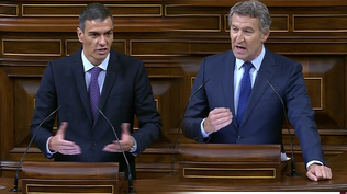 El presidente del Gobierno español, Pedro Sánchez y Alberto Núñez Feijóo.