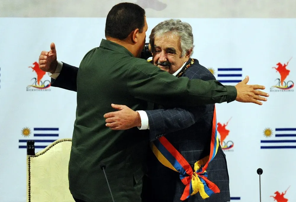 Junto al presidente José Mujica