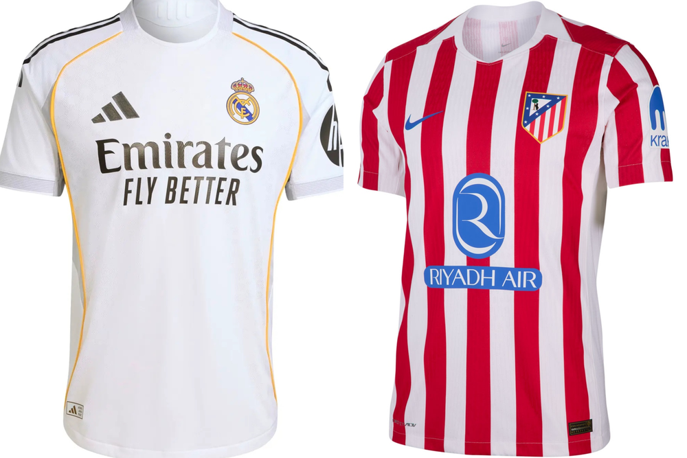 Las camisetas del Real Madrid y del Atleti, patrocinadas por líneas aéreas.