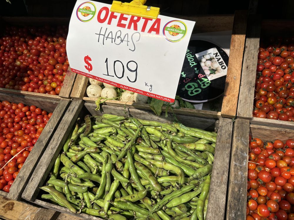 Frutas y verduras de la lista inteligente, con las habas como novedad.