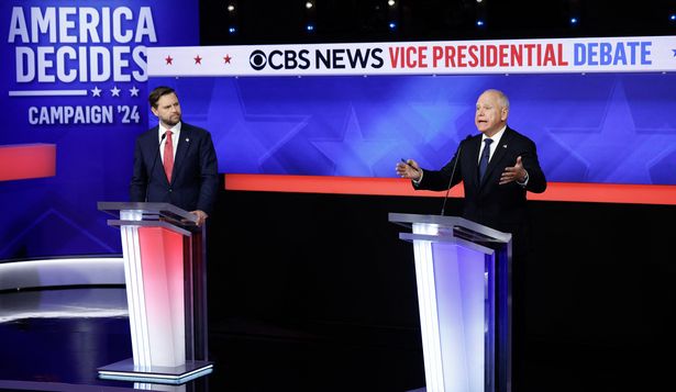 JD Vance y Tim Walz en su debate por CBS