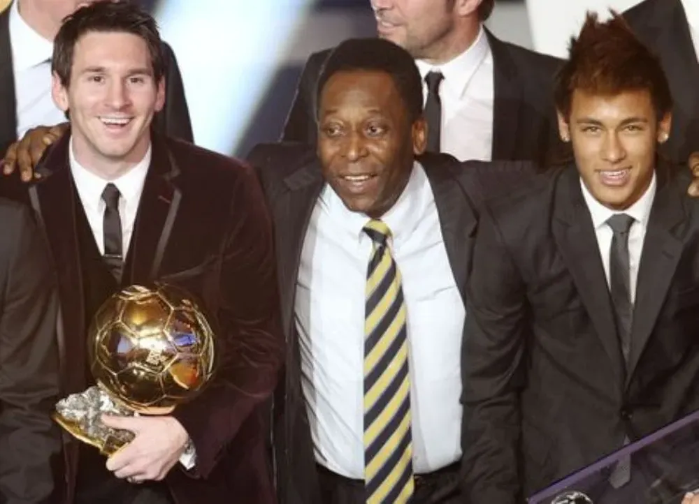 Messi, Pelé y Neymar hace 10 años