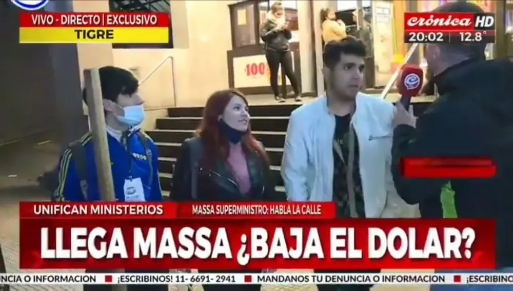 Captura de pantalla de una de las apariciones del atacante en Crónica