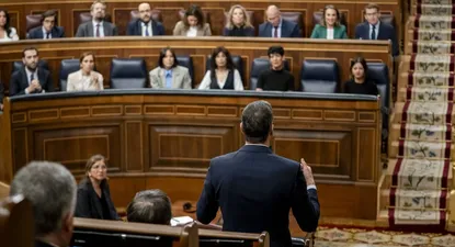 El presidente del Gobierno, Pedro Sánchez, interviene durante la sesión plenaria en el Congreso de los Diputados.