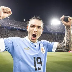 Darwin Núñez celebra su gol con la selección uruguaya Darwin Núñez celebra su gol con la selección uruguaya