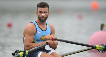 El Observador | Uruguays Bruno Cetraro Berriolo gets ready to compete in the mens single sculls heats rowing competition at Vaires-sur-Marne Nautical Centre in Vaires-sur-Marne during the Paris 2024 Olympic Games on July 27, 2024. Bertrand GUAY / AFP.jpg