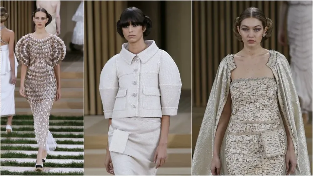 El lujo ecológico de Chanel incluyó transparencias y brillos, además de sus clásicas chaquetas