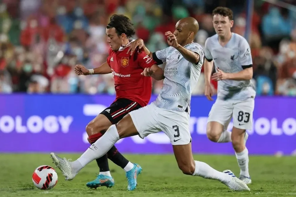 Pellistri durante un amistoso del Manchester United