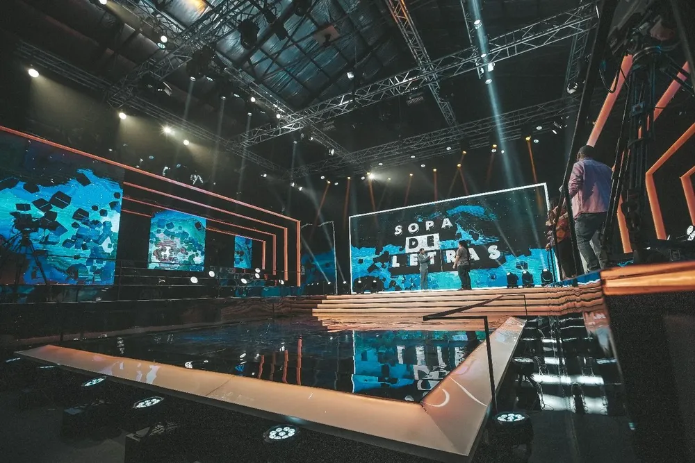 El estudio de Sopa de letras en Canal 4