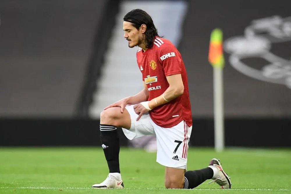 Edinson Cavani, cuando lucía la 7 en Manchester United