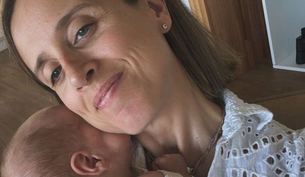 María Noel Riccetto junto a su hijo Salvador