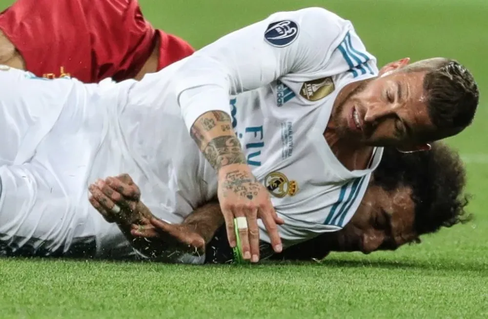El momento de la lesión de Salah