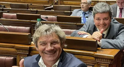 Mario Saralegui en la bancada de diputados la semana pasada