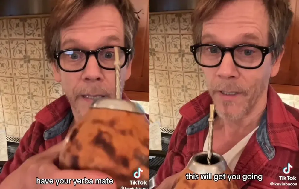 Kevin Bacon tomando mate
